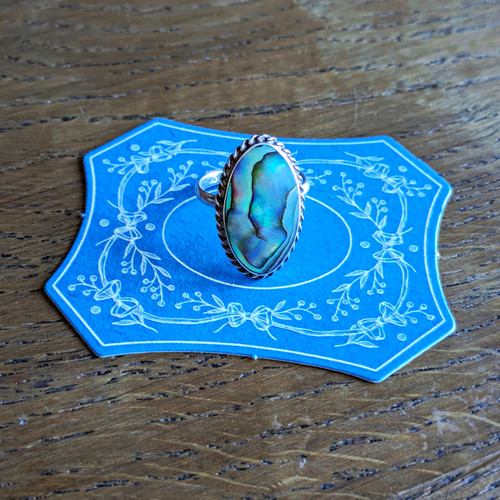 Vintage abalone shell sterling - abalone,