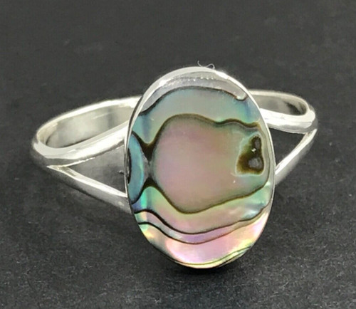 Abalone oval ring solid - ring,,