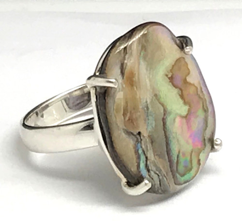 Abalone ring solid sterling - ring,