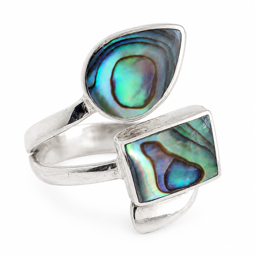 Paua abalone shell ring 925 - shell,