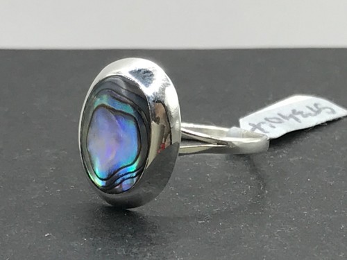 Abalone oval ring solid - abalone,