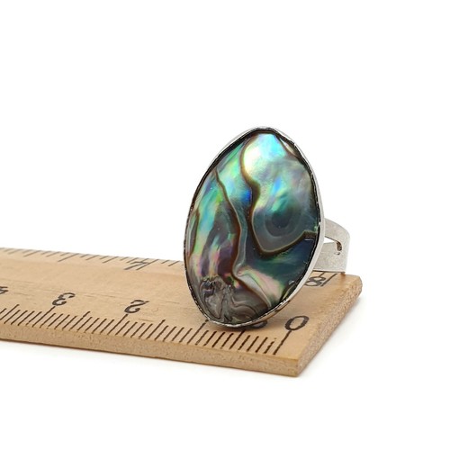 Ring rainbow paua shell - ring,