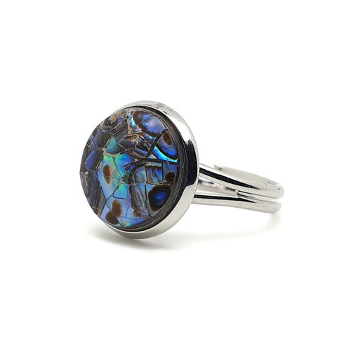 Paua ring rainbow abalone - ring,