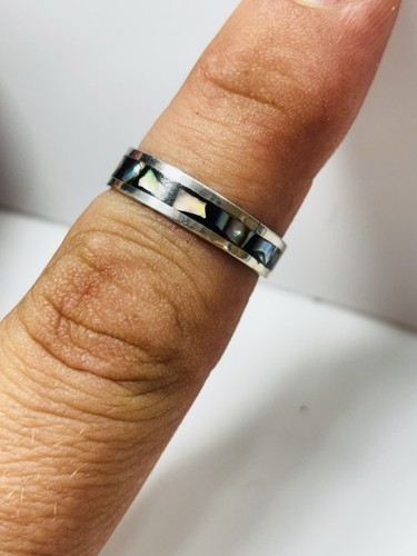 Silver and abalone shell - , ring