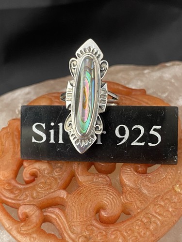Solid silver and abalone shell - silver,