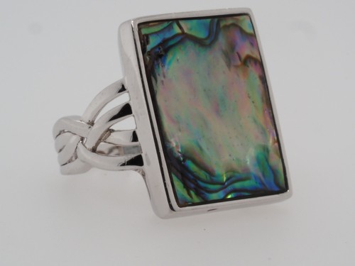 Sterling silver abalone ring - sterling,