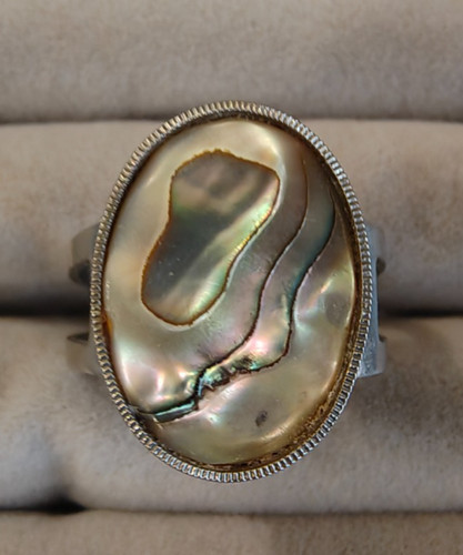 Vintage abalone silver tone - vintage,