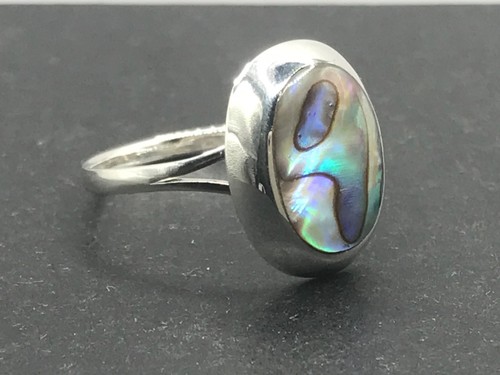 Abalone oval ring solid - abalone,
