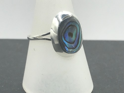 Abalone oval ring - ,, solid