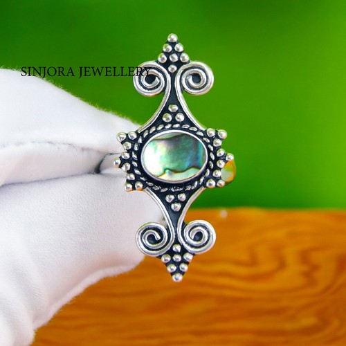 Abalone shell gemstone ring - abalone,