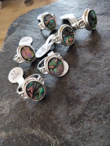 Faux abalone shell - abalone, ring