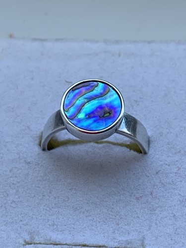 Unmarked silver blue abalone - unmarked,