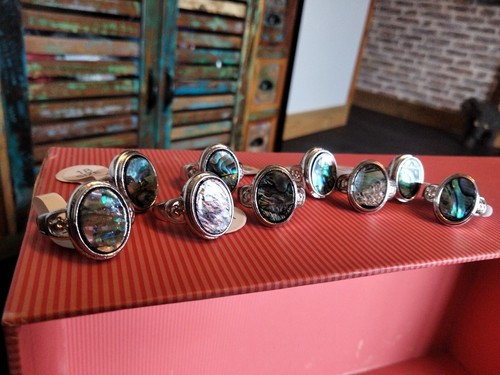 Faux abalone shell - abalone, ring