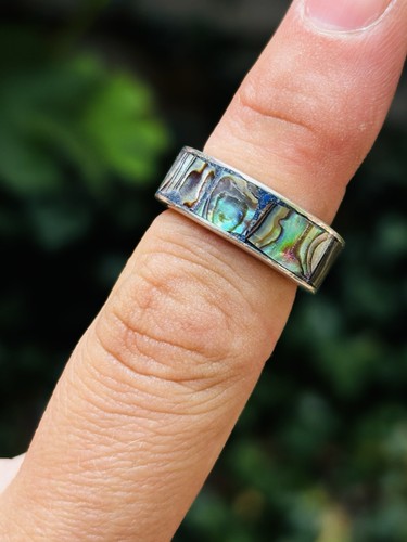 Stg silver and paua abalone - silver, paua/abalone