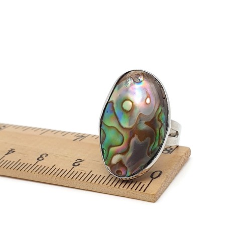 Ring rainbow paua - ring, shell