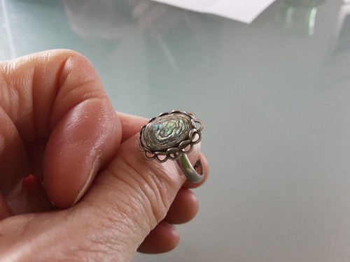 Vintage silver tone abalone - vintage,