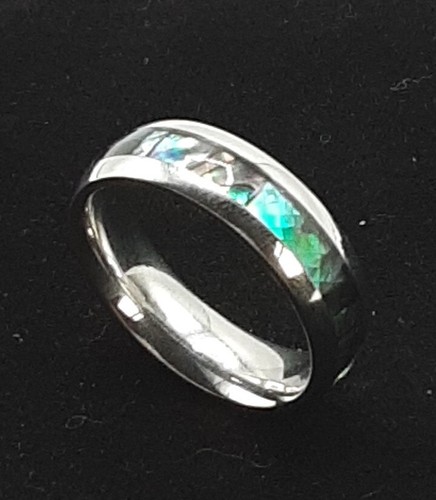 Abalone ring stainless - in,
