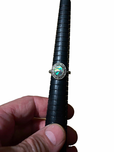 Silver look bezel set round - silver,