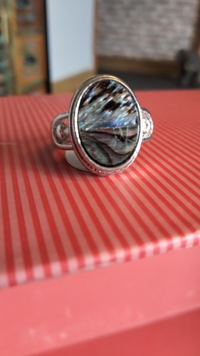 Faux abalone shell ring - faux,